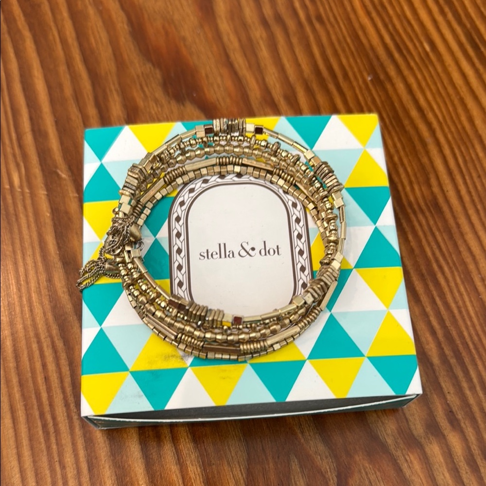 Stella & Dot Gold Multi-Strand Wrap Bracelet
